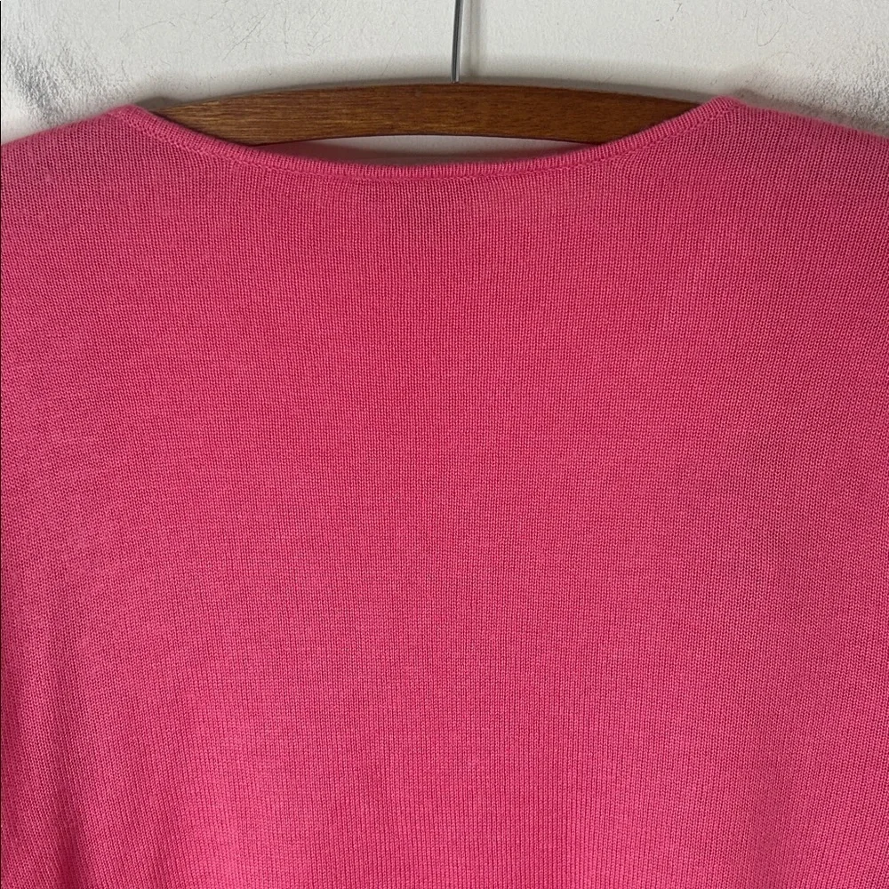 J. JILL Pink Red Black Colorblock Wool Blend Lightweight Cardigan Size Medium